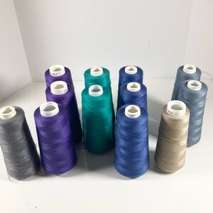 Lot of 12 Used Serger Threads (3000 yard size spools)